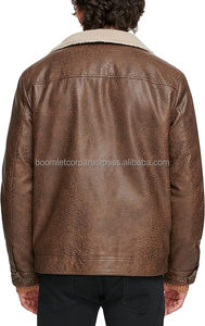 Chaqueta de cuero genuino Original 100% para hombre, Jersey de lana transpirable, Material de invierno de alta calidad - Product Image 4