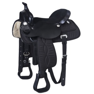 Arnés de vaca americano de alta calidad, asiento con estampado de avestruz verde, asiento de caballo occidental redondo con cuero genuino - Product Image 3