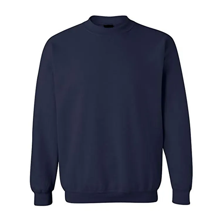 High quality Best material Wholesale sweatshirt OEM custom logo vintage crewneck navy blue sweatshirt