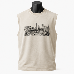 Camiseta sin mangas para hombre con estampado gráfico, estilo urbano, camiseta informal de verano - Product Image 1