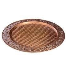Assiette de service en cuivre finition dorée, design luxueux unique, écologique, lavable, pour servir des aliments à la maison, dans les hôtels, lors de fêtes et d'événements - Product Image 6