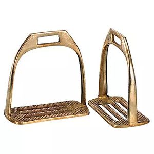 Australian 4 <b>Bar</b> Brass Stirrups Horse Riding Stirrups Strong <b>Safety</b> Stirrups Durable Anti Slip Equestrian Saddle Equipment - Product Image 2