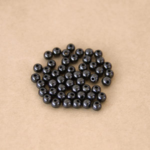 Cuentas redondas pulidas de Shungita de 0.24 pulgadas (6 mm), agujero de 0.06 pulgadas (1.5 mm) - Product Image 2