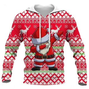 Santa Claus 3D Printed Pullover Hoodie for Men <b>Christmas</b> Trend Essentials 100% Cotton Sweatshirt Fleece <b>Christmas</b> Costume - Product Image 4