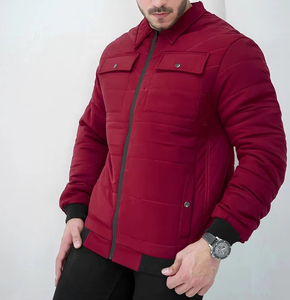 Chaqueta Bomber Ligera de Lana/Poliéster Hecha en Pakistán, con Mangas de Cuero y Cuello Alto, para Hombre, Estilo Casual, Ecológica, Servicio OEM - Product Image 1