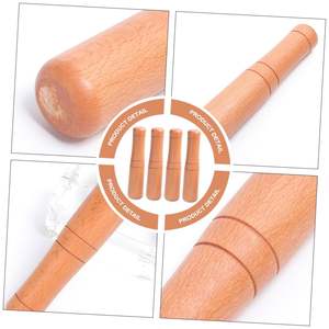 4 Uds triturador de ajo mármol Muddler Bar mezclador barman Muddler bambú Muddler tazón picadora de ajo gran mortero de madera medicina - Product Image 5