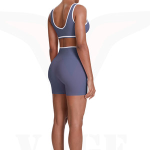 Modern Design Lightweight Stretch Fabric Breathable Women <b>Yoga</b> Shorts Sets For Fitness Exercise <b>Pilates</b> And Studio Wear - Product Image 4