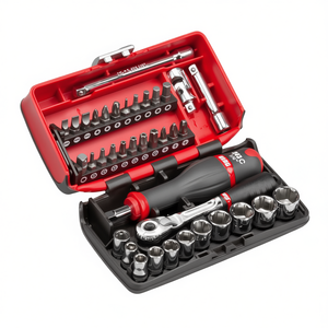 Ensemble d'outils USAG de 38 pièces avec douilles hexagonales et embouts dans une boîte bimatière, ensemble d'outils polyvalent pour un usage professionnel - Product Image 2