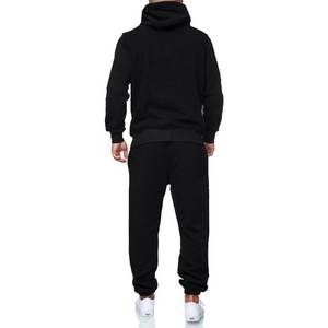 Sweat à capuche + pantalon de jogging de couleur unie d'automne et d'hiver pour hommes ensemble deux pièces à la mode vêtements de sport décontractés pour l'extérieur survêtement pour hommes - Product Image 6