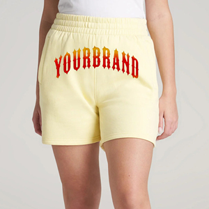 Recién llegado 2025 pantalones cortos para mujer 100% algodón 400GSM personalizado DTF logotipo impreso sin cuerdas pantalones cortos transpirables de hip hop para mujer - Product Image 1