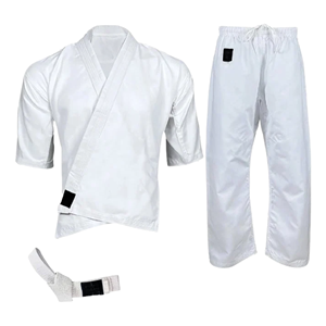 Uniforme d'arts martiaux mixtes unisexe 100% coton blanc coupe régulière adulte tissu léger 400g - Product Image 5