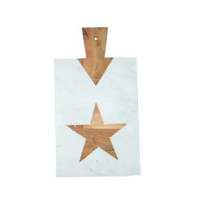 Tabla de Cortar de Madera de Mármol Gris y Mango, Decoración de Utensilios de Cocina Hecha a Mano - Product Image 2