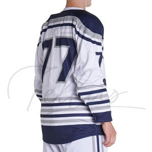 Maillot de hockey sur glace personnalisé pour équipe, sublimation, séchage rapide, respirant, 100% polyester, logo personnalisé, design uni, vente en gros - Product Image 3