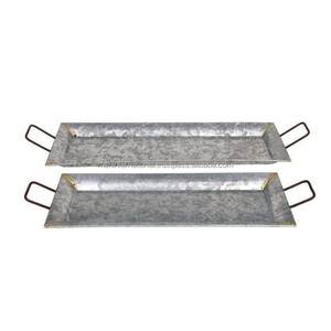Art Deco Silver Square Eco-Friendly Wall Mount Serving Trays with Handles for Indoor Tabletop Storage and Decor - Product Image 3