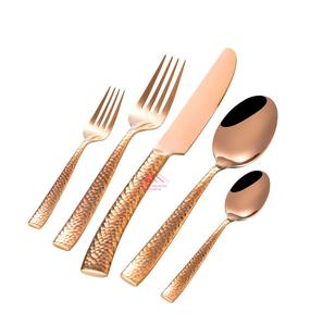 ชุดช้อนส้อมโลหะสำเร็จรูปสีทองห้าชิ้นทำมือใหม่ชุดเครื่องใช้บนโต๊ะอาหารสุดหรูสำหรับโรงแรมบ้านห้องครัวเป็นมิตรกับสิ่งแวดล้อม - Product Image 5