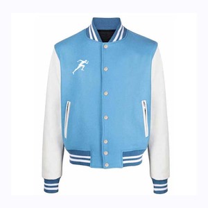 Veste universitaire avec logo brodé OEM pour hommes Veste de baseball Letterman personnalisée en cuir à manches pour collège pour hommes adultes - Product Image 6