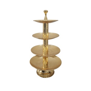 Vente chaude Personnalisé Gâteau Stand Royal Look Qualité Supérieure Conception En Relief En Métal Gâteau Plateau Stand - Product Image 5