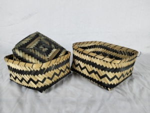 Panier de rangement tissé à la main en bambou de haute qualité - Product Image 3