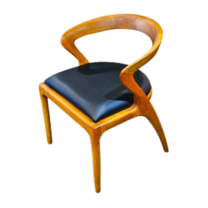 Chaises de bureau exécutives modernes et minimalistes, structure en teck, coussin en mousse moelleuse, hauteur réglable, atelier, chambre à coucher - Product Image 1