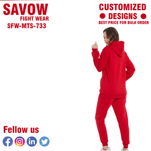 Vente en gros de vêtements de sport deux-pièces personnalisés à séchage rapide survêtements en polyester de haute qualité pour hommes femmes décontracté solide entraînement de jogging - Product Image 2