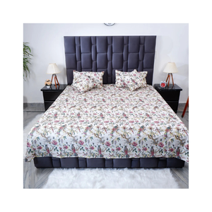 Broderie florale imprimée écologique de haute qualité sur une literie double 100% coton fabriquée en Inde avec du coton éthique et certifié GOTS - Product Image 6