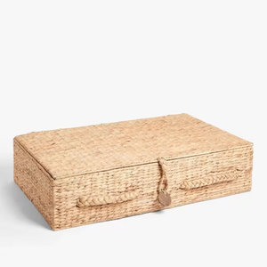 ตะกร้าเก็บของใต้เตียงผักตบชวาแบบวินเทจผ้าทอจากเวียดนาม - Product Image 2