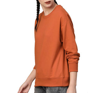 Sweat-shirt à col rond pour femme, personnalisable, chaud pour l'hiver, nouveau style, broderie imprimée, tricot, couleur personnalisée, taille unie, vente en gros - Product Image 2