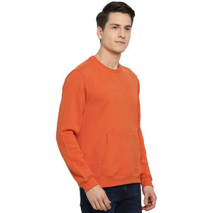 Jersey de algodón 100% para hombre, sudadera con estampado personalizado, cuello redondo, forro polar largo para invierno, patrón térmico sólido, sudaderas para hombre OEM - Product Image 5