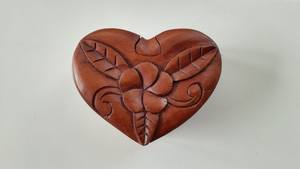 Caja de Madera con Forma de Corazón para Guardar Joyas |   Caja de Almacenamiento de Madera Natural Hecha a Mano para Anillos, Pendientes, Regalo de Boda - Product Image 2