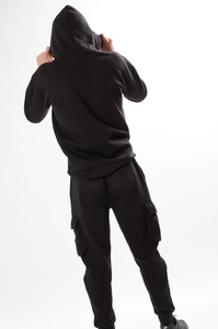 Ropa de hombre transpirable ropa deportiva gimnasio polar sudaderas con capucha y Jogger conjunto traje de jogging - Product Image 4