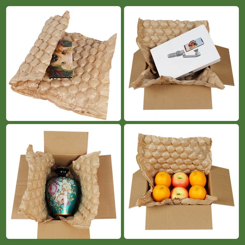 Inflatable Biodegradable Kraft Paper Bubble Roll Packaging Air Cushion ...