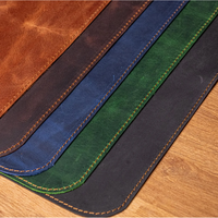 Tapis de bureau en cuir véritable personnalisé, taille personnalisée, grand tapis de bureau, vert, tapis de souris de bureau, protecteur, fait à la main, durable
