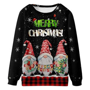 Nouveau sweat-shirt de Noël imprimé personnalisé pour hommes 100% coton tricoté doublé avec impression numérique - Product Image 1