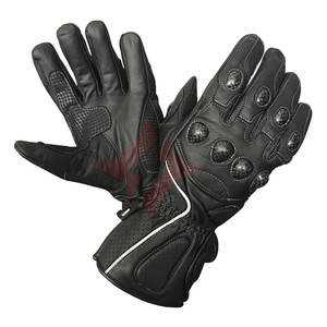 Guantes de Motocicleta Unisex de Cuero Original para Motociclista Urbano, Negros, de Cuero Genuino Premium, Impermeables, con Protección UV, Deportivos - Product Image 1