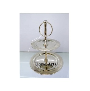 Soporte de pastel de metal de 2 niveles de último diseño Soporte de chocolates de color dorado de Calidad exclusiva para uso en fiestas de bodas - Product Image 5