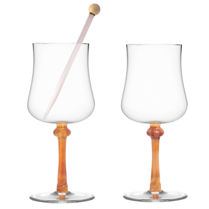 Copa de vino soplada a mano, copa de vino artesanal, barra de sombreado de color, copas de vino tinto - Product Image 5