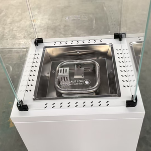 Chauffe-<span class=keywords><strong>terrasse</strong></span> vertical au gaz moderne, élégant, à <span class=keywords><strong>flamme</strong></span> visible, construction en acier, portable, montage facile, allumage par impulsions, extérieur - Product Image 2