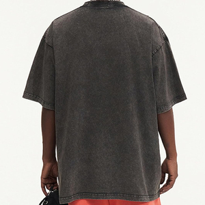 เสื้อยืดผ้าฝ้ายโอเวอร์ไซส์วินเทจของผู้ชายเสื้อยืดเอ็ฟเฟคแอซิดกรดแบบปรับแต่งได้ - Product Image 6