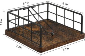 Servilletero plano para mesa, servilletero de granja para cafetería con brazo ponderado, servilletero ponderado de madera para cocina - Product Image 4