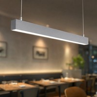 Luminaire suspendu linéaire LED en aluminium pour salle à manger de restaurant, 1200 mm, 6000 K, dimmable, lampe de plafond pour salle à manger