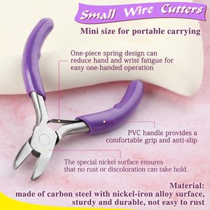 Professional 3-Inch Carbon Steel Diagonal Cutters <b>Small</b> Wire Cutting <b>Pliers</b> Jewelry Making Tool Floral Wire Zip Ties DIY Craft - Product Image 4