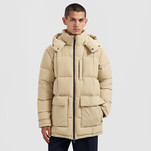 Manteau d'hiver vintage pour hommes, veste en duvet à col montant épais et rembourré, doudoune à bulles chaude avec service OEM - Product Image 1