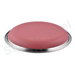 Assiette de camping en acier inoxydable, couleur rouge - Product Image 2