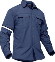 Chemise de pêche pour homme populaire en vente chaude, boutonnée, imperméable, UPF 50, performance, 180g, personnalisable en spandex/coton
