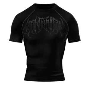 T-shirt de compression de sport pour homme, coupe régulière, extensible, séchage rapide, manches courtes, évacuation de l'humidité, entraînement athlétique, 100% coton - Product Image 1