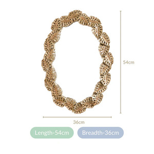 Antique Brass Metallic Monstera <b>Leaf</b> <b>Wall</b> Mirror Customized Packing High Quality Glass for Modern Home <b>Decor</b> - Product Image 5