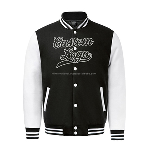 Custom Logo Available Men Wool Varsity Jacket Leather Sleeve Custom College Baseball Jacket Private Label Support - Product Image 1
