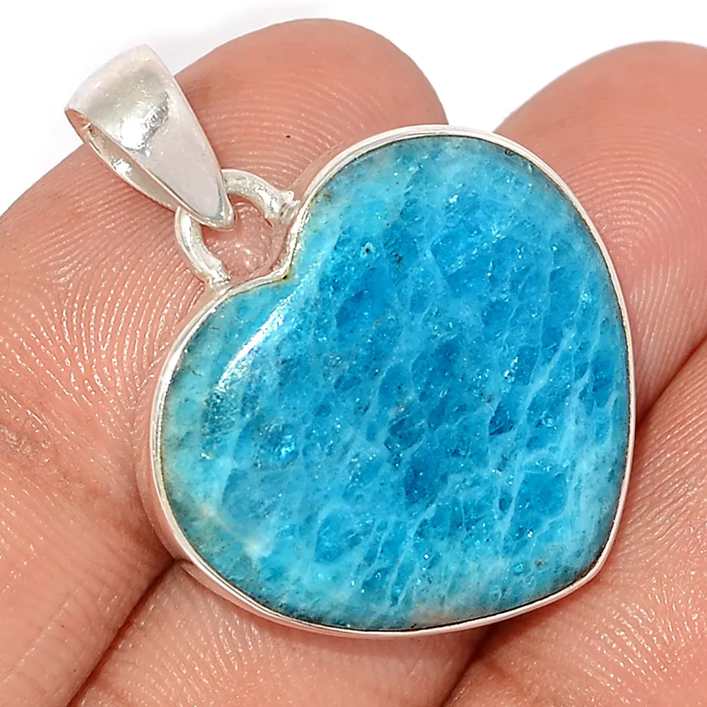 18k gold plated 925 sterling silver price per gram neon blue apatite pendant for wedding