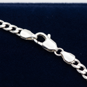<b>Titanium</b> Moissanite Claw Set Statement <b>Chain</b> 925 Sterling Silver Diamond-Cut Finish Gift for Her - Product Image 5