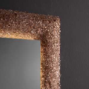 Miroir de vanité 90x62 avec éclairage LED intégré et cadre en verre fusionné bronze - Product Image 5